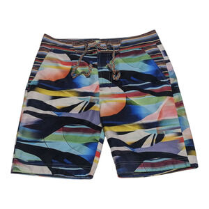Robert Graham Men's Multicolor Designer Geometric Swimtrunks Size 32
